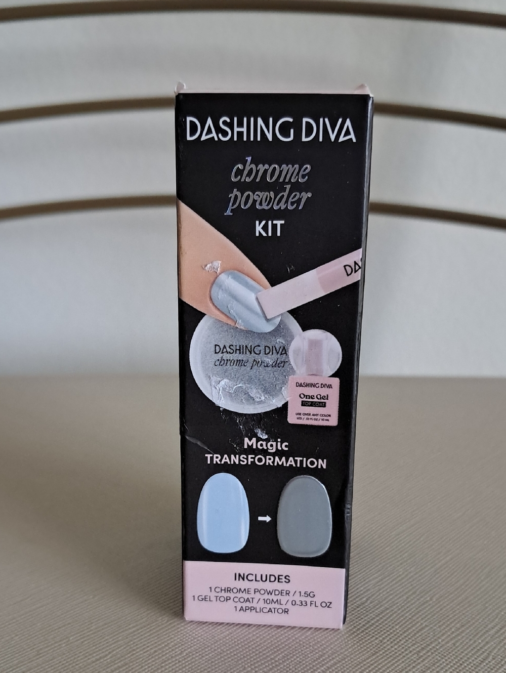 Dashing Diva Chrome Powder Kit - Silver Chrome Powder with Applicator